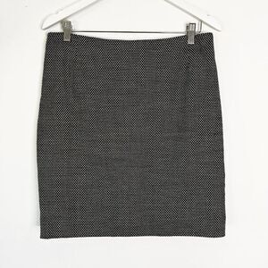 Akris Punto Black and White Wool Blend Polka Dot Knee Length Skirt